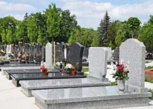 fleurs au dessus de cimetière